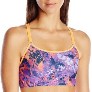 Champion Purple Orange Print Strappy Sports Bra Size M‎